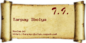 Tarpay Ibolya névjegykártya
