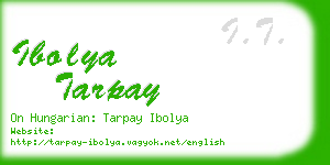 ibolya tarpay business card
